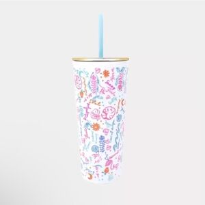 Lilly Pulitzer 24 Oz Vibrant Acrylic Tumbler with Straw.